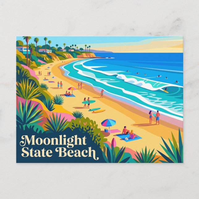 Moonlight State Beach Kalifornien Vykort (Framsida)