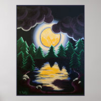 "Moonlight through the Gräs" Poster