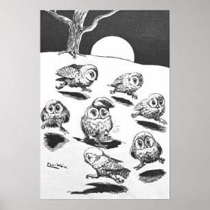 Moonlight Uggla, Louis Wain Poster