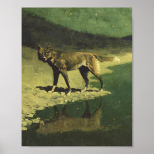 Moonlight Varg av Frederic Remington 1909 Poster