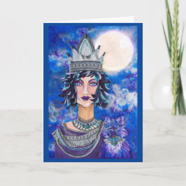 Moonlight Viking Queen Kattdjur Familiar Blank Car Kort