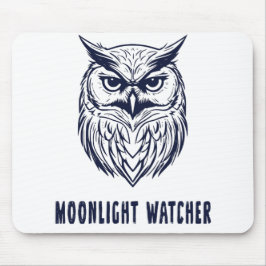 Moonlight Watcher - Owl Design - Mousepad Musmatta