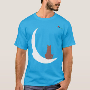"Moonlight Whiskers" Minimalistisk Katt Siluett på T Shirt