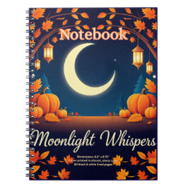 Moonlight Whispers Fall Spiral bärbar dator Anteckningsbok