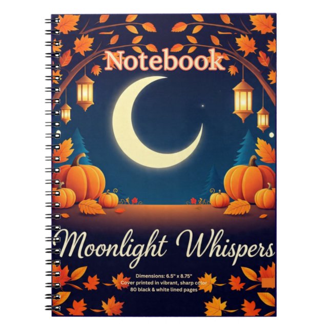 Moonlight Whispers Fall Spiral bärbar dator Anteckningsbok (Framsidan)