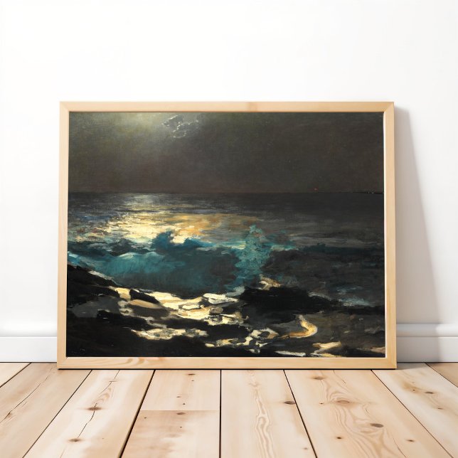 Moonlight, Wood Island Light by Winslow Homer. Poster (Skapare uppladdad)