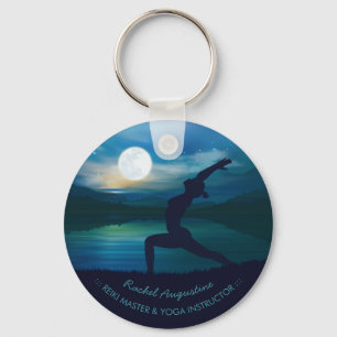 Moonlight Yoga Meditation Crescent måne Salutation Nyckelring