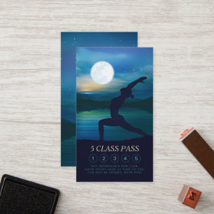 Moonlight Yoga Teacher HalMåne Pose 5-klasspass Lojalitetskort