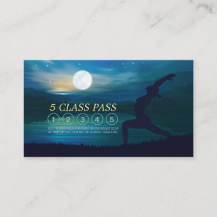 Moonlight Yoga Teacher HalMåne Pose 5-klasspass Lojalitetskort