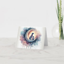 Moonlit Adjö - Pet Loss Loss Sympathy Card with Wa Helgkort