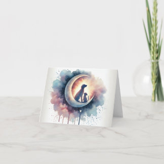 Moonlit Adjö - Pet Loss Loss Sympathy Card with Wa Helgkort