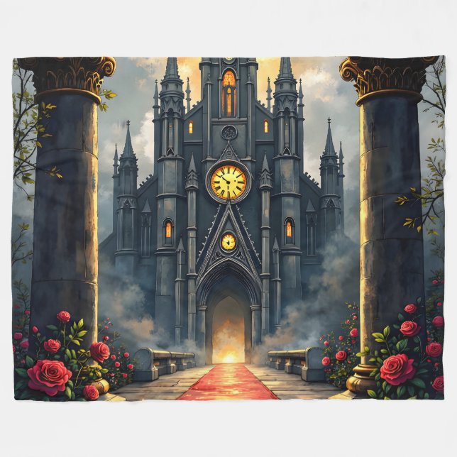 Moonlit Aisle of Eternal Vows –Gothic Wedding Gate Fleecefilt (Framsidan (Horisontell))