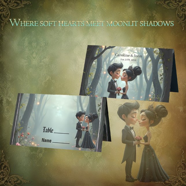 Moonlit Aisle of Eternal Vows –Gothic Wedding Gate Placeringskort (Skapare uppladdad)