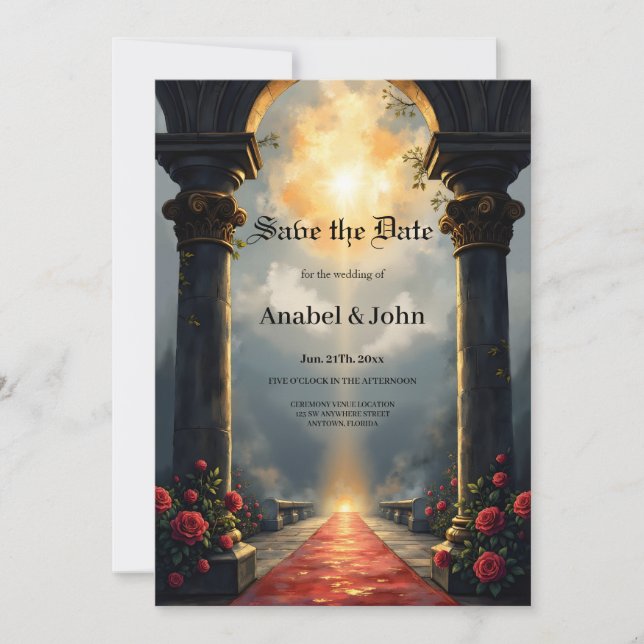 Moonlit Aisle of Eternal Vows –Gothic Wedding Gate Spara Datumet (Framsida)