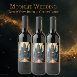 Moonlit Aisle of Eternal Vows –Gothic Wedding Gate Vinflaska Etikett