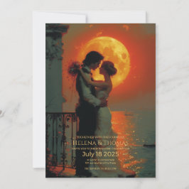 Moonlit av elegant par inbjudningar