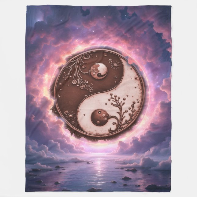 Moonlit Balance – Yin Yang of Eternal Light.  Fleecefilt (Framsidan)