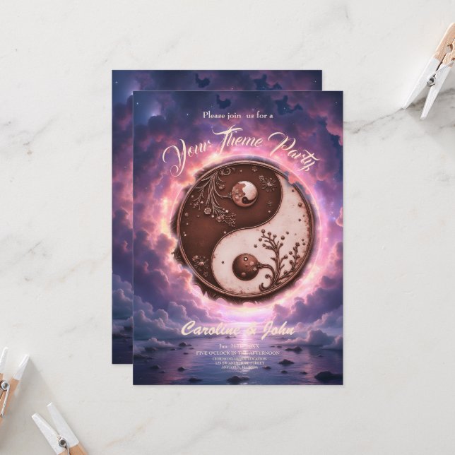 Moonlit Balance – Yin Yang of Eternal Light.  Inbjudningar (Fram/Back In Situ)