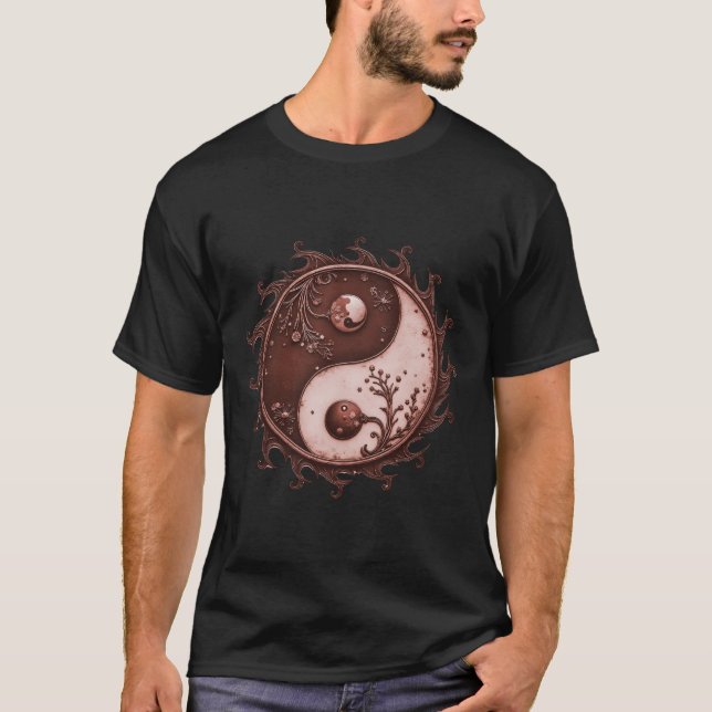 Moonlit Balance – Yin Yang of Eternal Light.  T Shirt (Framsida)