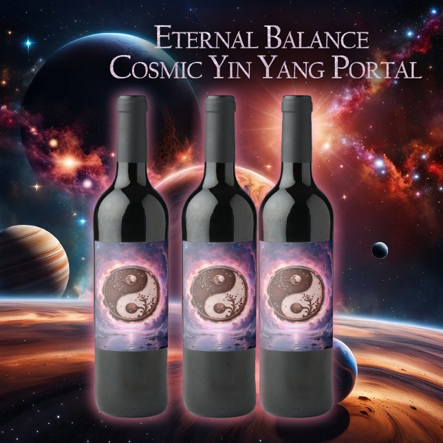 Moonlit Balance – Yin Yang of Eternal Light.  Vinflaska Etikett (Skapare uppladdad)