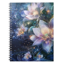 Moonlit Blooms: Enchanted Vatten Spiral Notebook