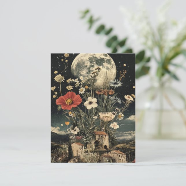 Moonlit Blooms over Rustic Charm (Stående Fram)