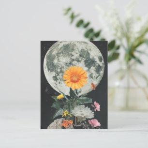 Moonlit Blooms over Rustic Charm (2) Vykort