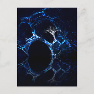 Moonlit Blue Cave Mouth, Fractal Art. Vykort