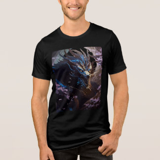 Moonlit Blue Dragon in Sakura Grove T Shirt