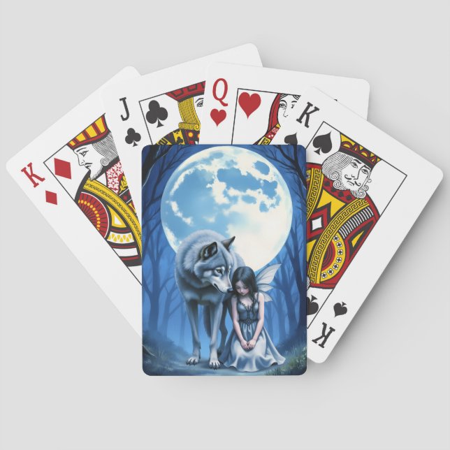 Moonlit Bond – The Wolf and the Gothic Fairy.   Casinokort (Baksidan)