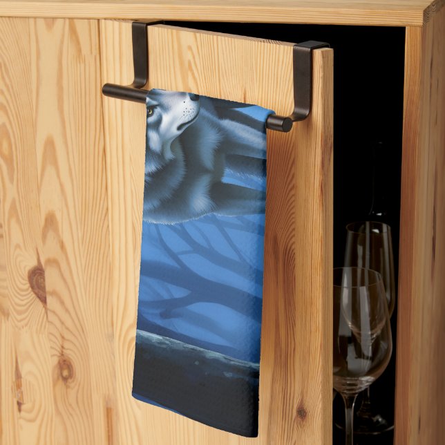 Moonlit Bond – The Wolf and the Gothic Fairy.   Kökshandduk (Thirds Fold)