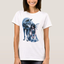 Moonlit Bond – The Wolf and the Gothic Fairy.   T Shirt