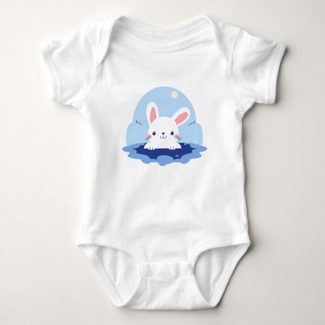 Moonlit Bunny Peek T Shirt (Framsida)