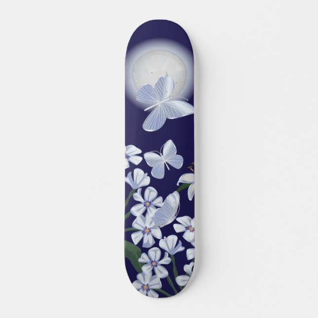 Moonlit Butterflies Skateboard Bräda 20 Cm (Framsida)