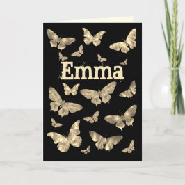 Moonlit Butterfly Gothic Art Emma Namn Helgkort