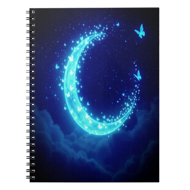Moonlit Butterfly Journal - Magisk bärbar dator Anteckningsbok (Framsidan)