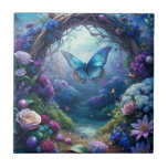 Moonlit Butterfly Kakelplatta<br><div class="desc">Moonlit Butterfly i trädgården</div>
