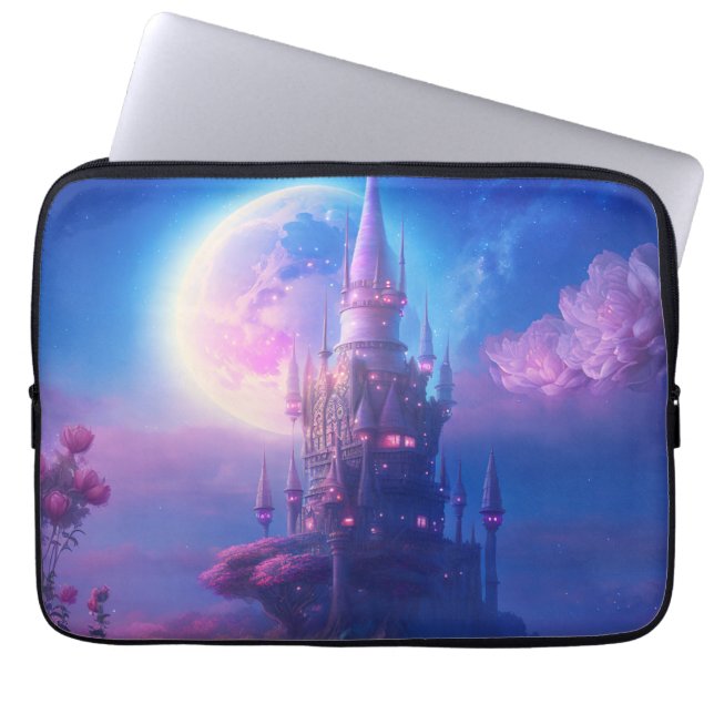 Moonlit Castle Dreams Laptop Fodral (Framsidan)