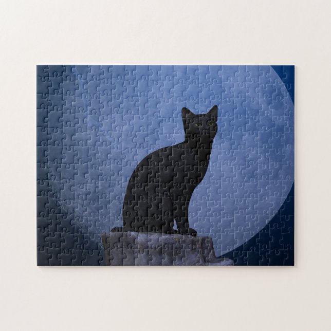 Moonlit Cat Pussel (Horisontell)