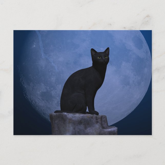 Moonlit Cat Vykort (Framsida)
