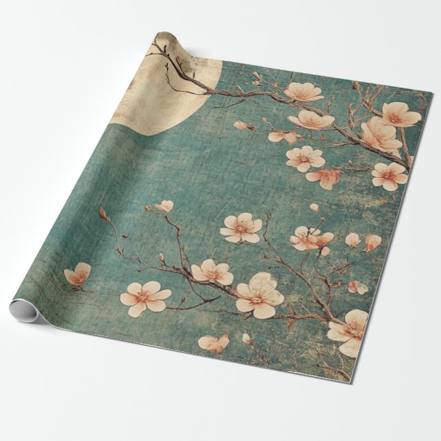 Moonlit Cherry Blommar Serenity Presentpapper (Utrullad)