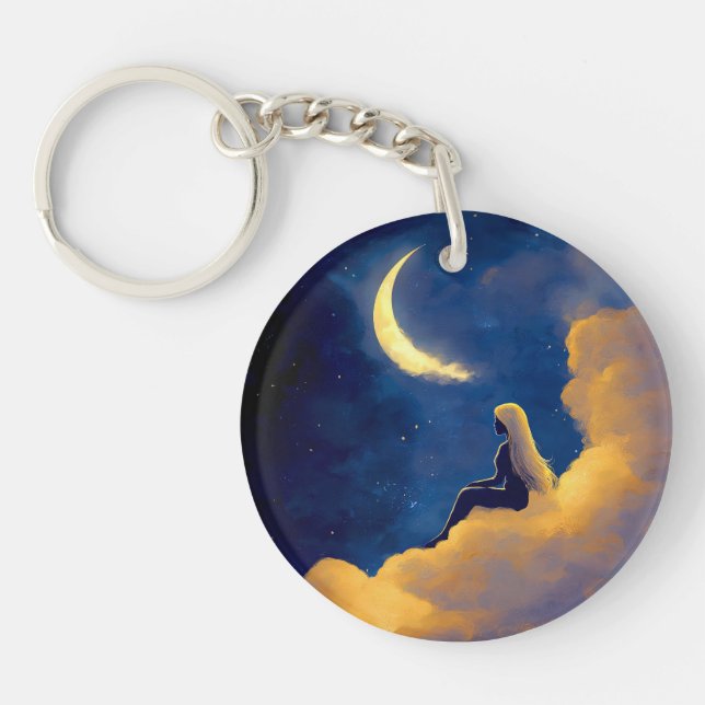 Moonlit Clouds Acrylic Keychain (Framsidan)