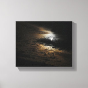 Moonlit Clouds Night Himlar Photography Canvastryck