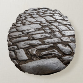 Moonlit Cobblestones Rund Kudde