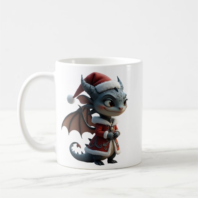 Moonlit Cookie Bandit – The Grey Christmas Dragon. Kaffemugg (Vänster)