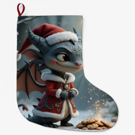 Moonlit Cookie Bandit – The Grey Christmas Dragon. Stor Julstrumpa