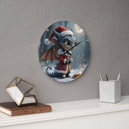 Moonlit Cookie Bandit – The Grey Christmas Dragon. Stor Klocka