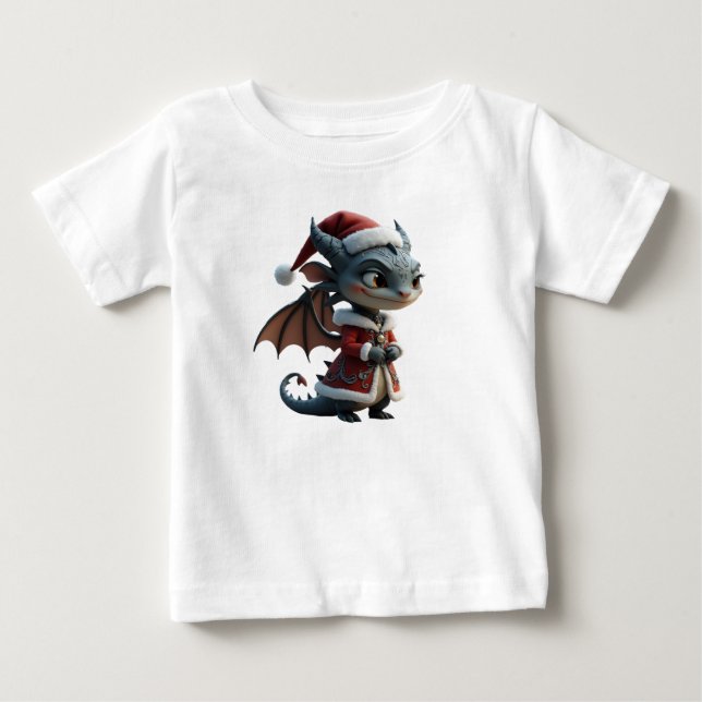 Moonlit Cookie Bandit – The Grey Christmas Dragon. T Shirt (Framsida)