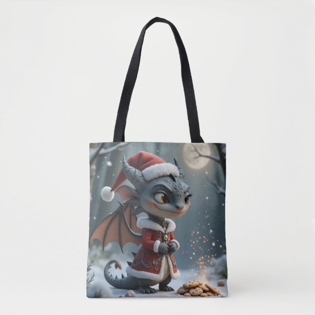 Moonlit Cookie Bandit – The Grey Christmas Dragon. Tygkasse (Framsida)