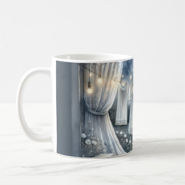 Moonlit Cottagecore Tvätt Line Kaffemugg (Vänster)